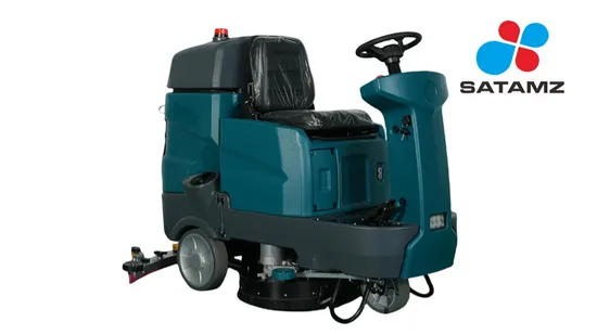 Commercial Ride on Scrubber Folding Seat Automatic Water Lifting Soft Start Alarm